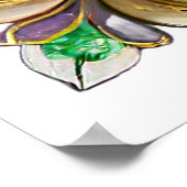 Mardi Gras Glas in lood Fleur de lis Poster (Hoek)