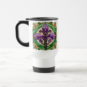 Mardi Gras Glas in lood Fleur de lis Reisbeker