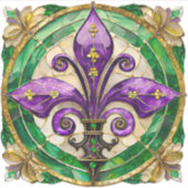 Mardi Gras Glas in lood Fleur de lis Sticker (Voorkant)