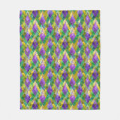 Mardi Gras Glas in lood Harlequin Print Fleece Deken (Voorkant)