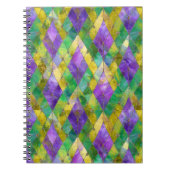Mardi Gras Glas in lood Harlequin Print Notitieboek (Voorkant)