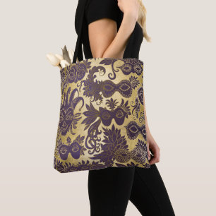 Mardi Gras Gold en Paarse maskers Draagtas