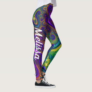 Mardi Gras Gold Paarse Black Green Leggings Naam