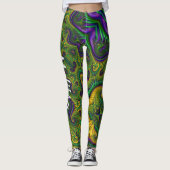 Mardi Gras Gold Purple Black Green Leggings Nom (Devant)