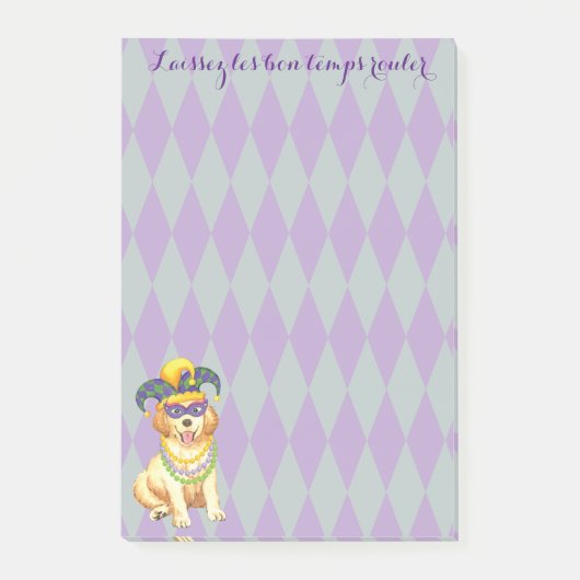 Mardi Gras Golden Retriever Post-it® Notes (Voorkant)