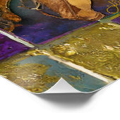 Mardi Gras Goud en Groen Pauw Veer Masker Perfect Poster (Hoek)