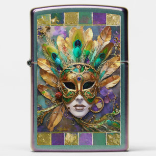 Mardi Gras Goud Keramisch Pauw Veer Masker