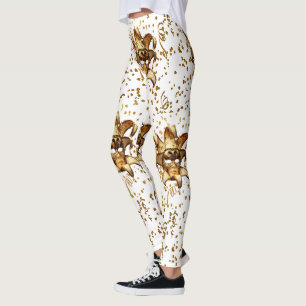 Mardi Gras gouden masker en Confetti Leggings
