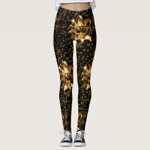 Mardi Gras gouden masker en Confetti Leggings