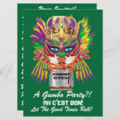 Mardi Gras Gumbo Queen Uitzicht Hints alstublieft Kaart (Voorkant / Achterkant)