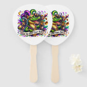 Mardi Gras     Hand Fan Handwaaier (Voorkant en achterkant)