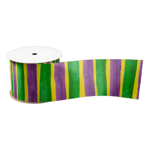 Mardi Gras Hand Gepilterde Paarse gouden stripes Lint