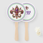 Mardi Gras Handwaaier (Voorkant en achterkant)