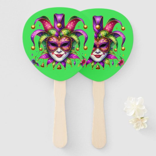 Mardi Gras     Handwaaier (Voorkant en achterkant)