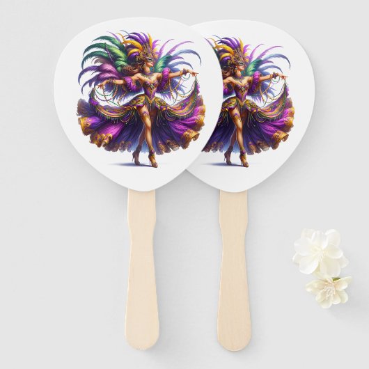 Mardi Gras     Handwaaier (Voorkant en achterkant)