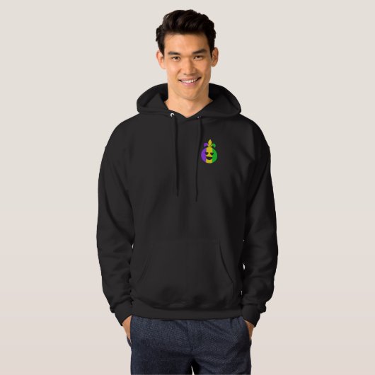 Mardi Gras Happy Face glimlachend Fleur-de-Lis Fun Hoodie (Voorkant volledig)