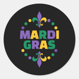 Mardi Gras Happy Mardi Gras Carnaval Ronde Sticker