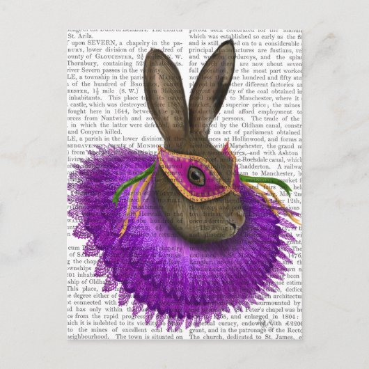 Mardi Gras Hare 2 Briefkaart (Voorkant)