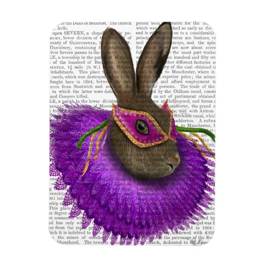 Mardi Gras Hare 2 Magneet (Verticaal)