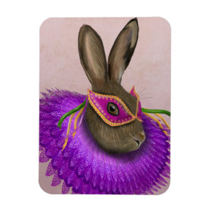 Mardi Gras Hare 4 Magneet
