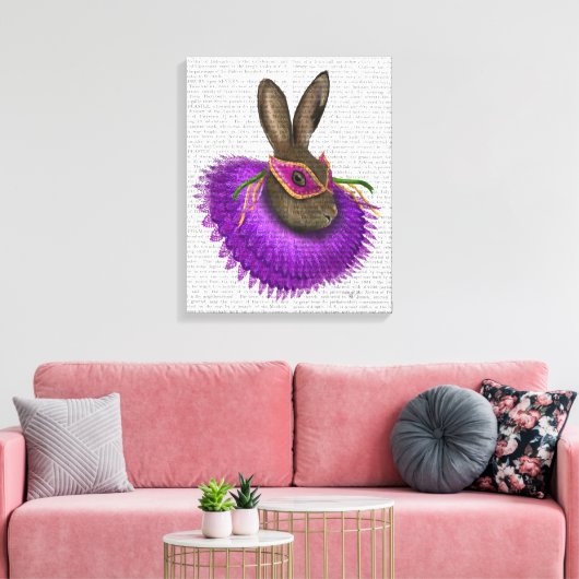 Mardi Gras Hare Canvas Afdruk (Insitu (Woonkamer))