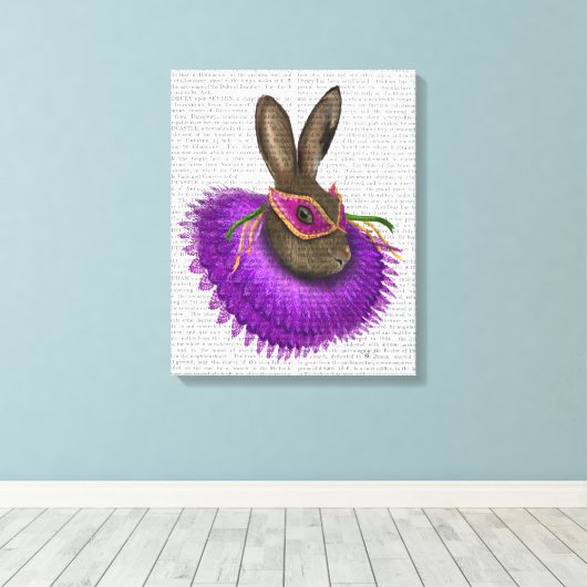 Mardi Gras Hare Canvas Afdruk (Insitu (Houten vloer))