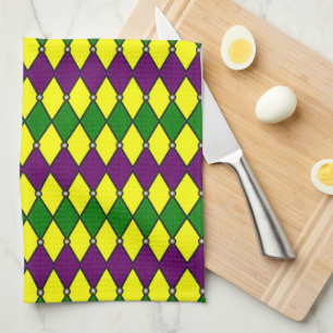 Mardi Gras Harlekijn Diamant Patroon Theedoek