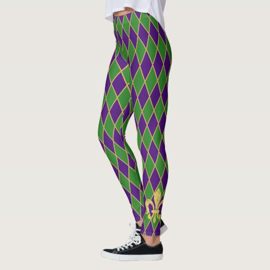 Mardi Gras | harlekijnruitpatroon Leggings (Links)