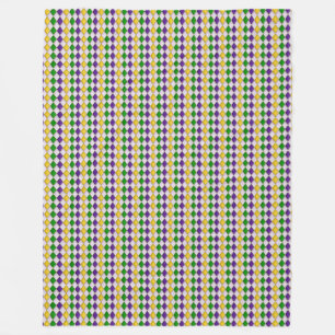 Mardi Gras Harlequin Diamond Pattern 2 Fleece Deken
