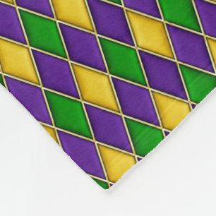 Mardi Gras Harlequin Diamond Pattern Fleece Deken