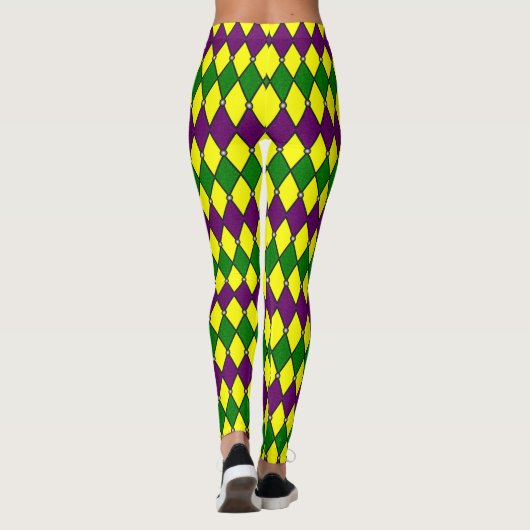 Mardi Gras Harlequin Diamond Pattern Leggings (Achterkant)