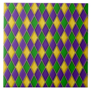 Mardi Gras Harlequin Diamond Pattern Tegels Tegeltje