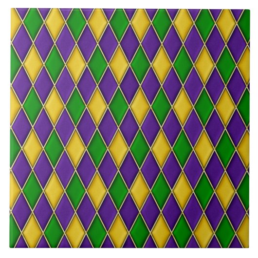 Mardi Gras Harlequin Diamond Pattern Tegels Tegeltje (Voorkant)