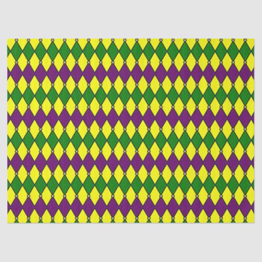 Mardi Gras Harlequin Diamond Pattern Tissuepapier (Voorkant)