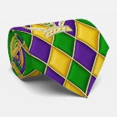 Mardi Gras Harlequin Diamond Stropdas w/Crown (Opgerold)