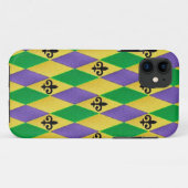 Mardi Gras Harlequin Fleur De Lis Case-Mate iPhone Case (Achterkant (horizontaal))