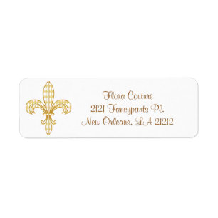 Mardi Gras Harlequin Fleur De Lis Etiket
