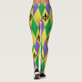 Mardi Gras Harlequin Fleur De Lis Leggings (Achterkant)