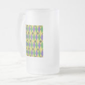 Mardi Gras Harlequin Fleur De Lis Matglas Bierpul (Voorkant links)