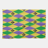 Mardi Gras Harlequin Fleur De Lis Serviettes De Cu (Horizontal)