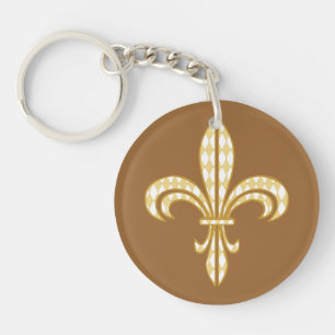 Mardi Gras Harlequin Fleur De Lis Sleutelhanger