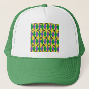 Mardi Gras Harlequin Fleur De Lis Trucker Pet