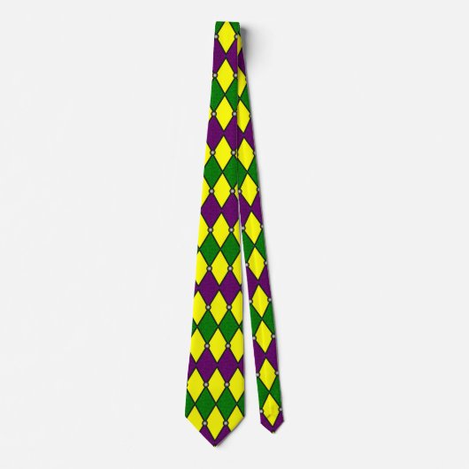 Mardi Gras Harlequin Jester Pattern Stropdas (Voorkant)