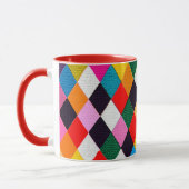 MARDI GRAS HARLEQUIN MOTIF coloré Rhombi Mug (Gauche)