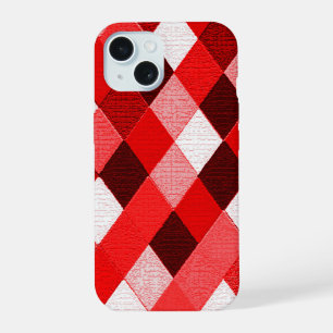 MARDI GRAS HARLEQUIN MOTIF Rouge Rose Blanc Rhombe