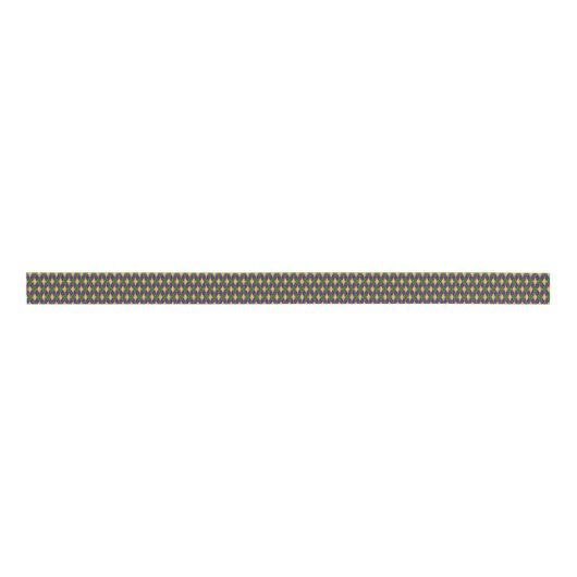 Mardi Gras Harlequin Pattern Grosgrain Lint (Voorkant)