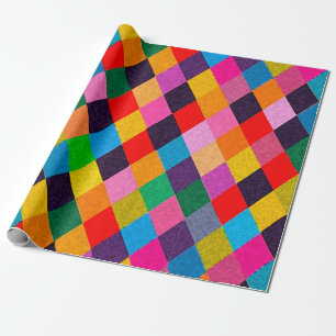 MARDI GRAS HARLEQUIN PATTERN kleurrijke Rhombi Cadeaupapier