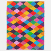 MARDI GRAS HARLEQUIN PATTERN kleurrijke Rhombi Fleece Deken (Voorkant)