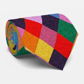 MARDI GRAS HARLEQUIN PATTERN kleurrijke Rhombi Stropdas (Opgerold)
