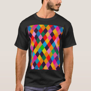 MARDI GRAS HARLEQUIN PATTERN kleurrijke Rhombi T-shirt